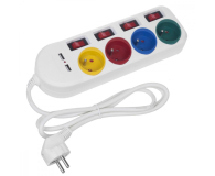 Maclean 4 gniazda + 2xUSB przedłużacz MCE229W Biała - 1376945 - zdjęcie 2
